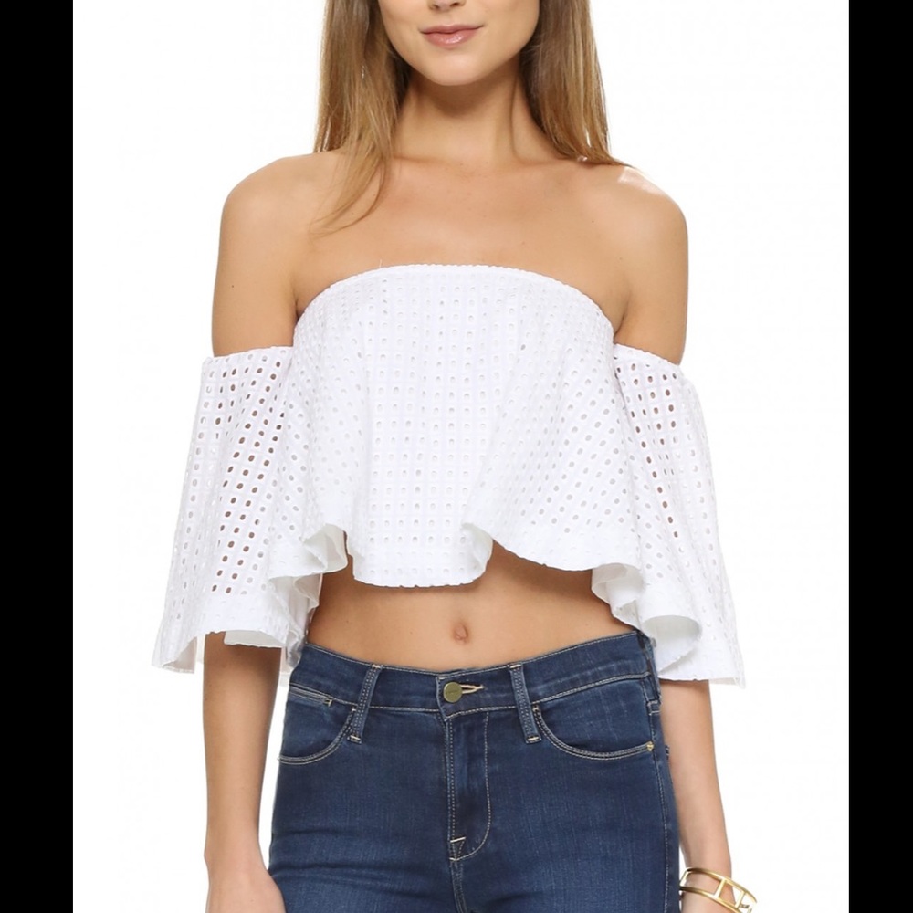 Nicholas Off Shoulder Eyelet Too